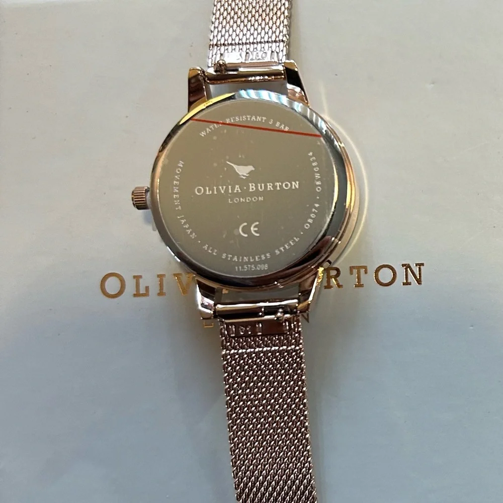 Olivia Burton Snow Globe Watch With 30mm Perl Face & RoseGold MeshBracel… - Picture 2 of 5